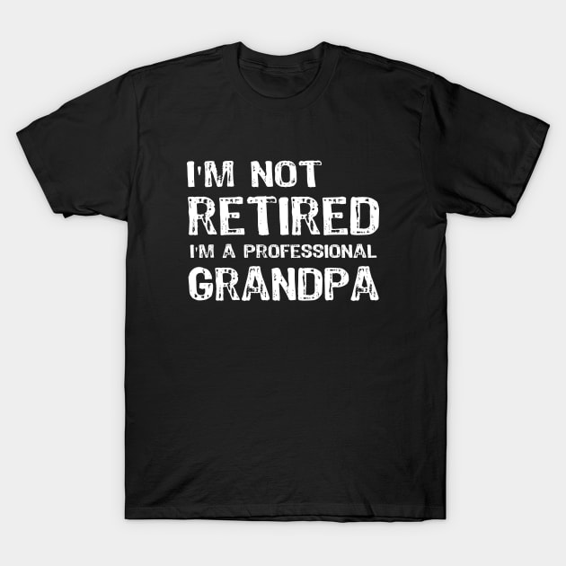I am not Retired I am a Professional Grandpa T-Shirt by Yasna